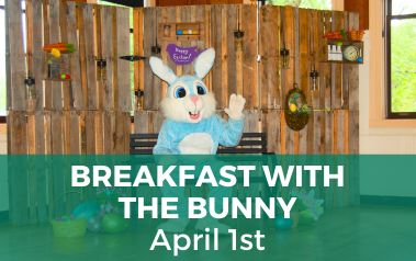 Bunny Costume sitting a bench